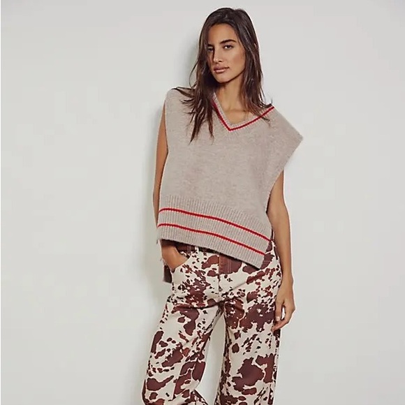 FREE PEOPLE All Star Stripe Poncho, One Size - Picture 2 of 9